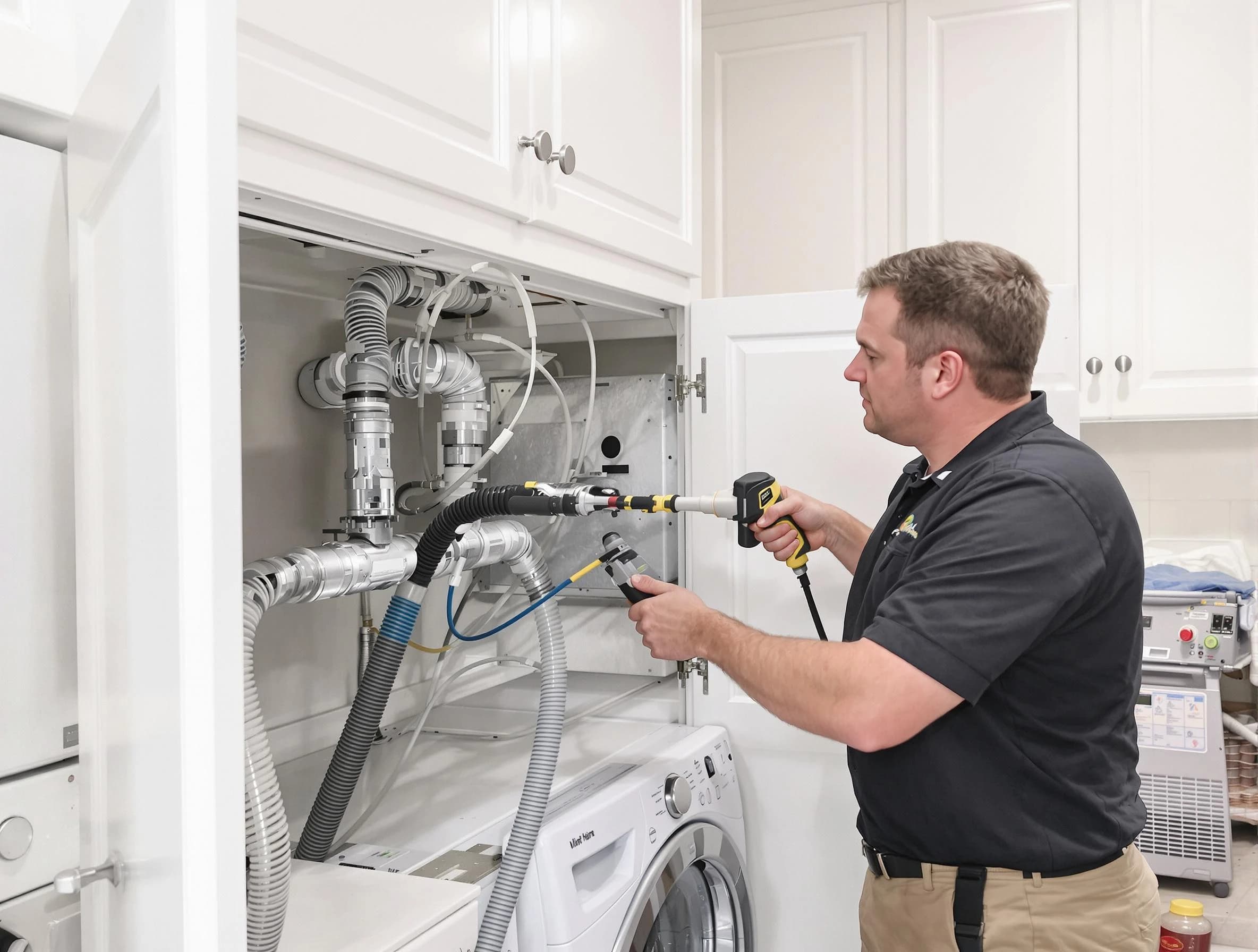Montrose Dryer Vent Cleaning professional removing severe blockage from a clogged dryer vent in Montrose