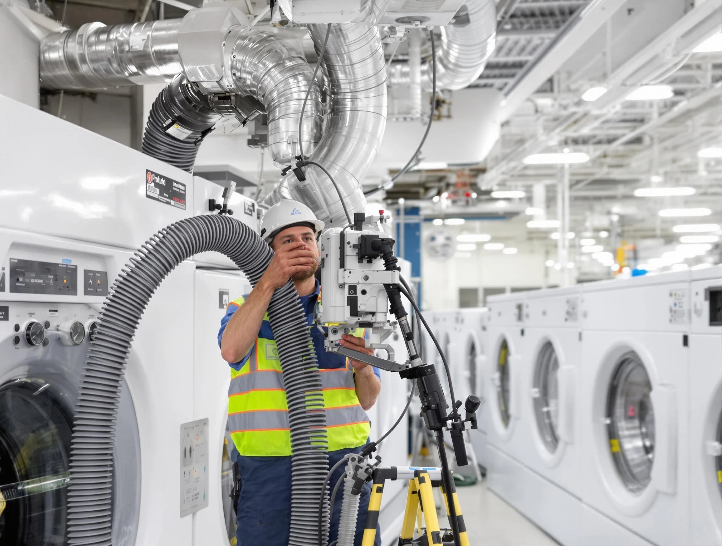 Montrose Dryer Vent Cleaning team performing commercial-grade dryer vent cleaning at a business facility in Montrose