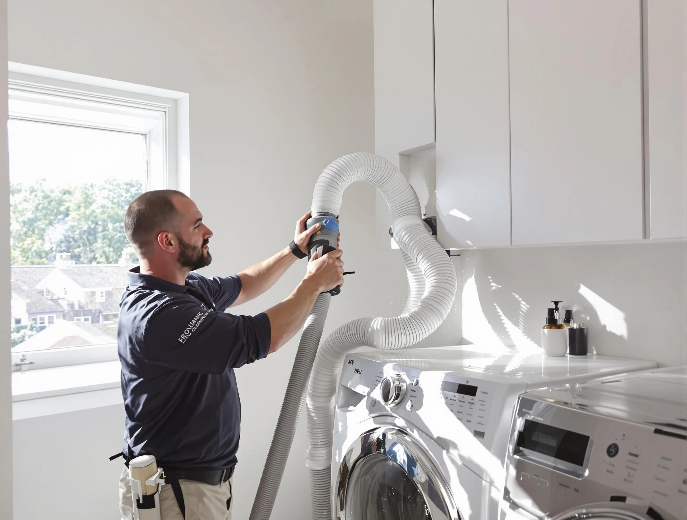 Certified Montrose Dryer Vent Cleaning technician performing dryer vent cleaning in Montrose